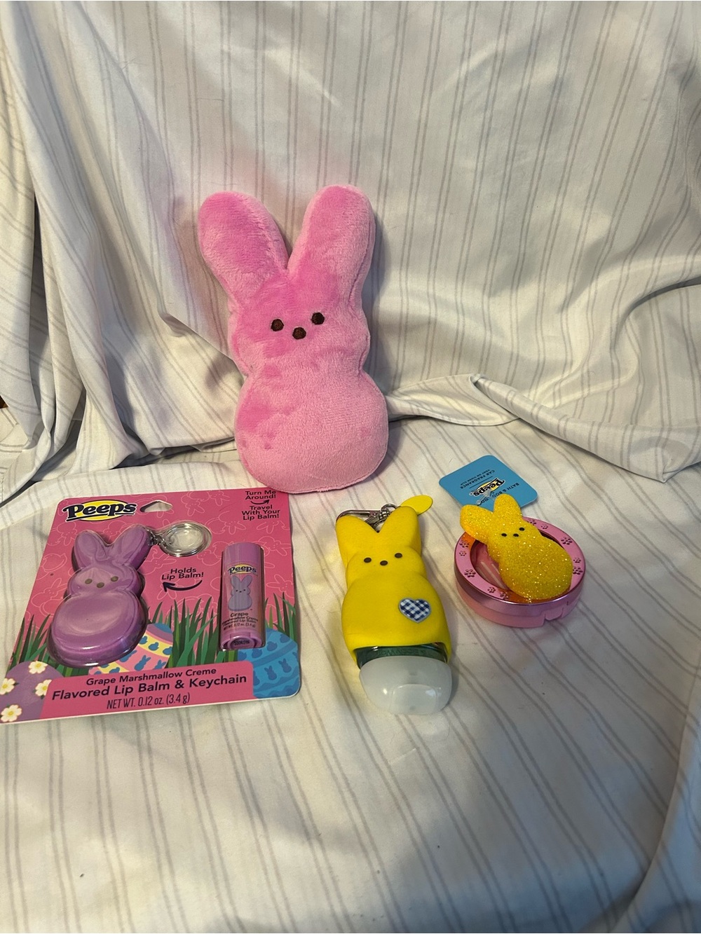 Peeps Collection Plush and Lip Care Toy Set - Pink and Yellow NEW
